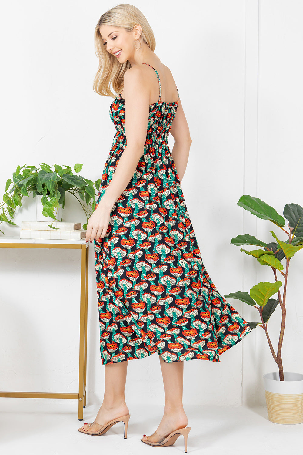 Unique Mushroom Print Cami Dress