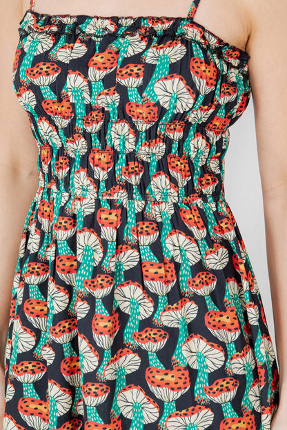 Unique Mushroom Print Cami Dress