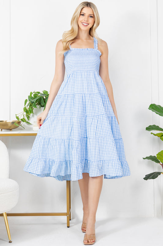 Gingham Print Cami Maxi Dress