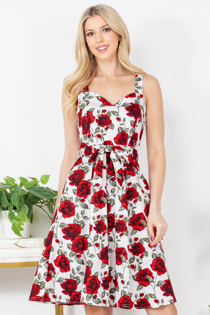 Rose Print Dress