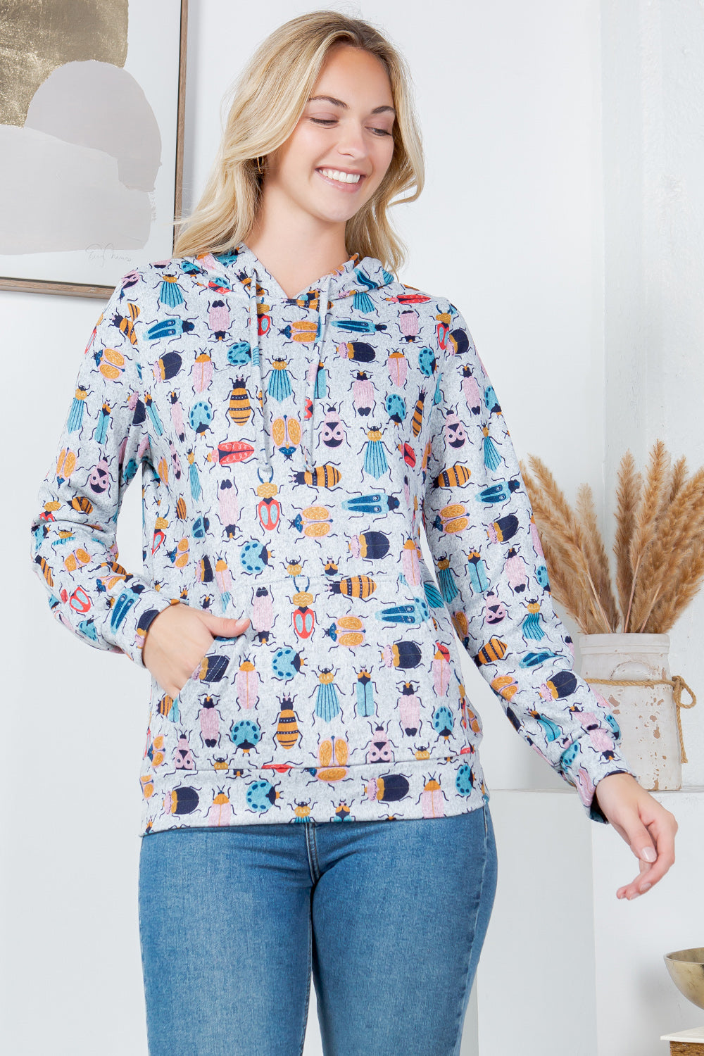 Colorful Bugs Sweater Knit Pullover Hoodie