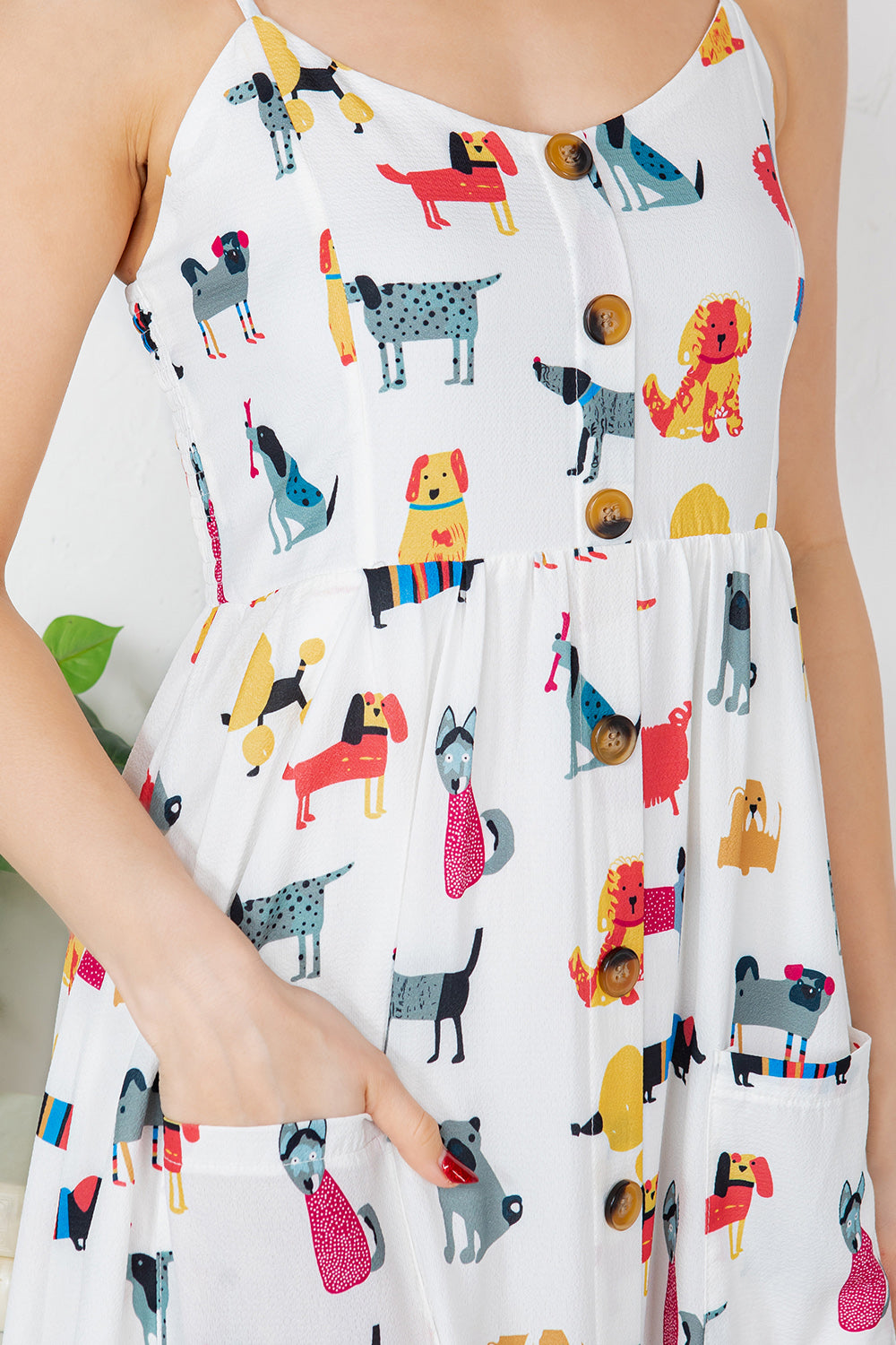 Colorful Dog Print Maxi Dress