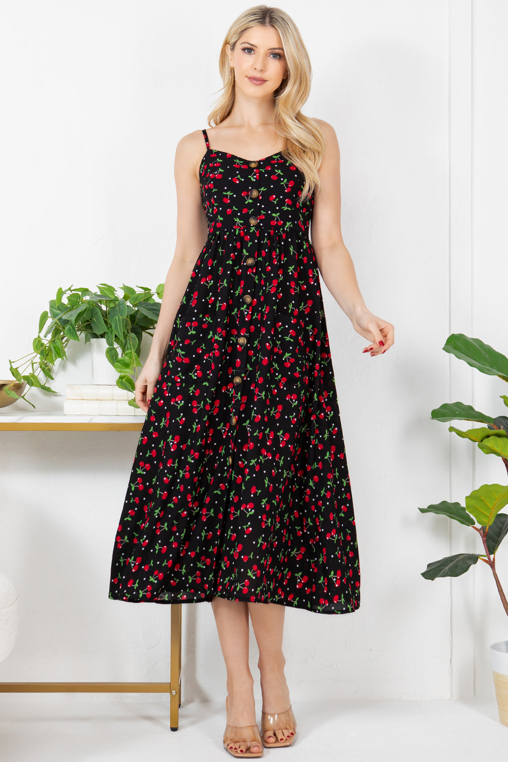 Cherry print cami dress