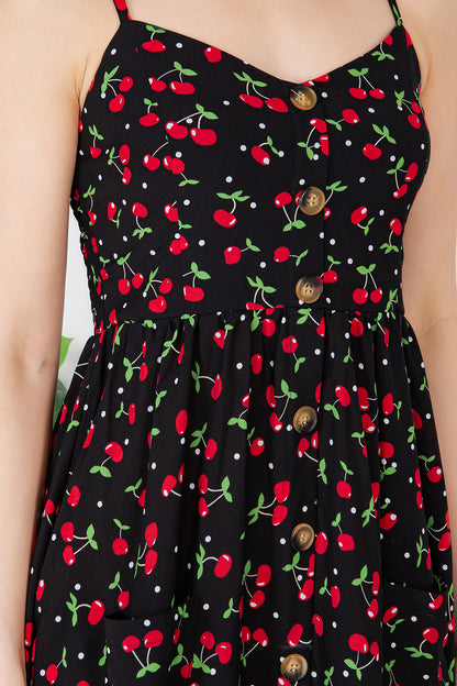 Cherry print cami dress