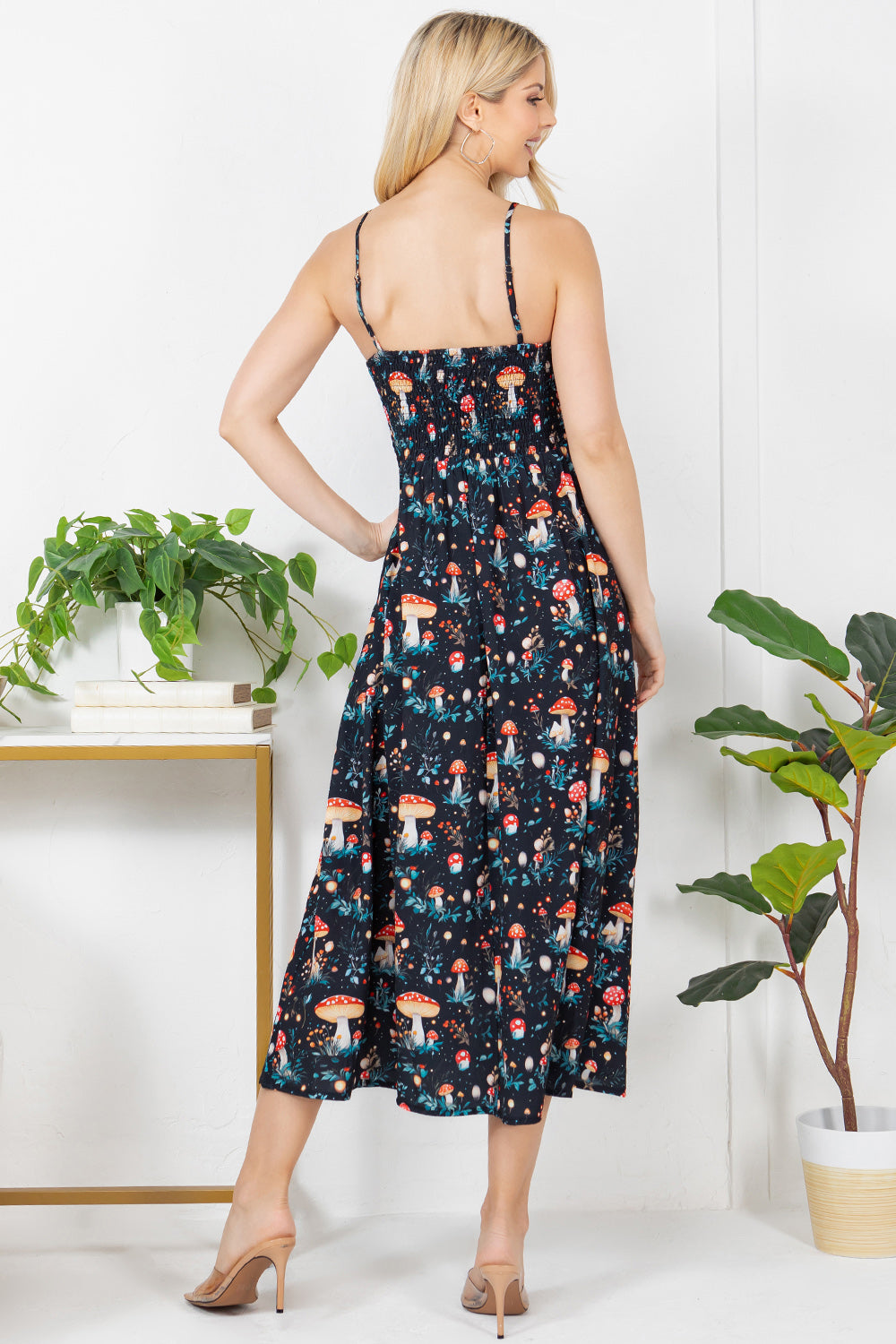 Garden Of Mushroom Print Cami Maxi Dress