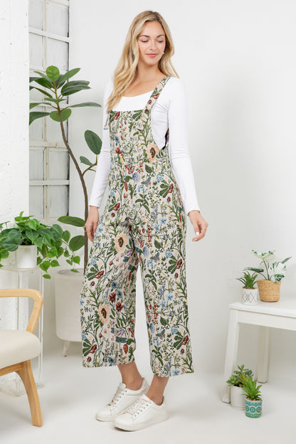 Vintage Floral Wide Leg Overall