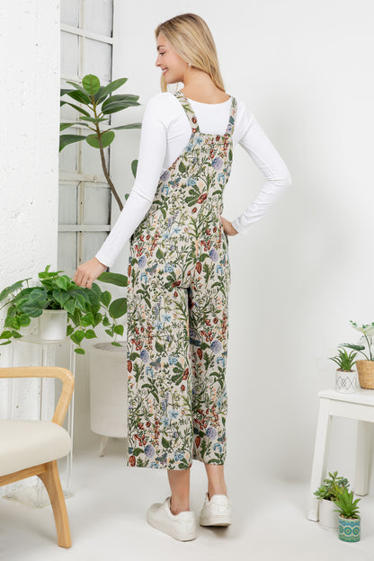 Vintage Floral Wide Leg Overall