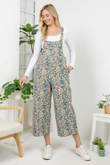 Vintage Floral Wide Leg Overall