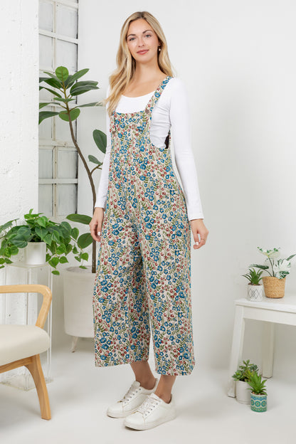 Vintage Floral Wide Leg Overall