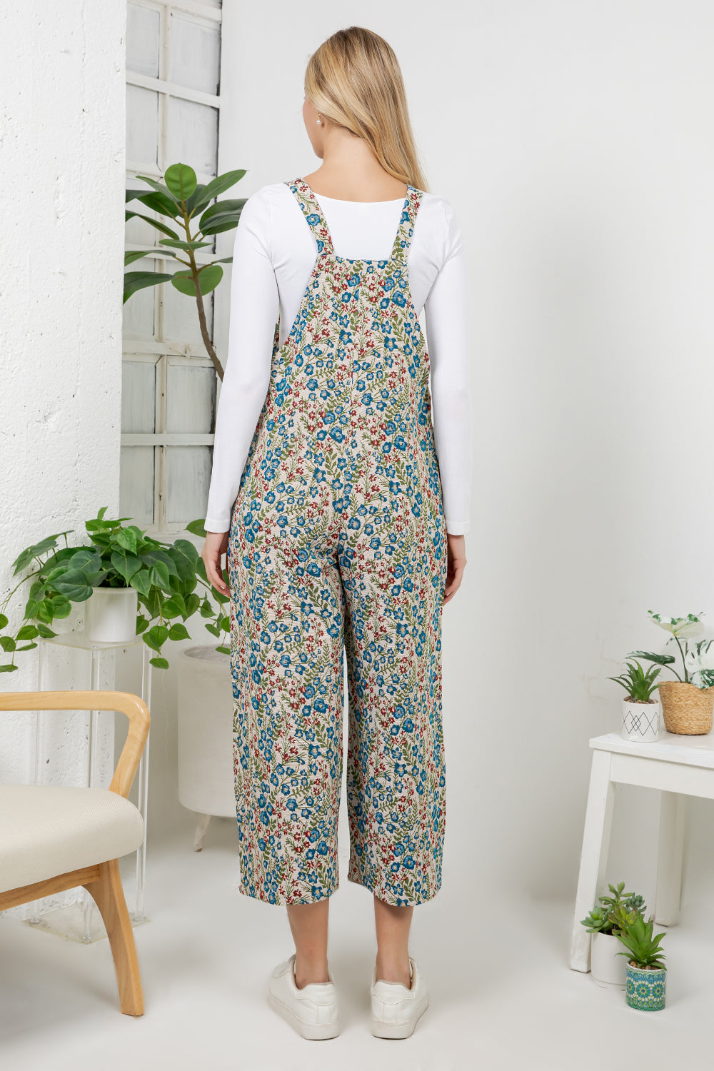 Vintage Floral Wide Leg Overall