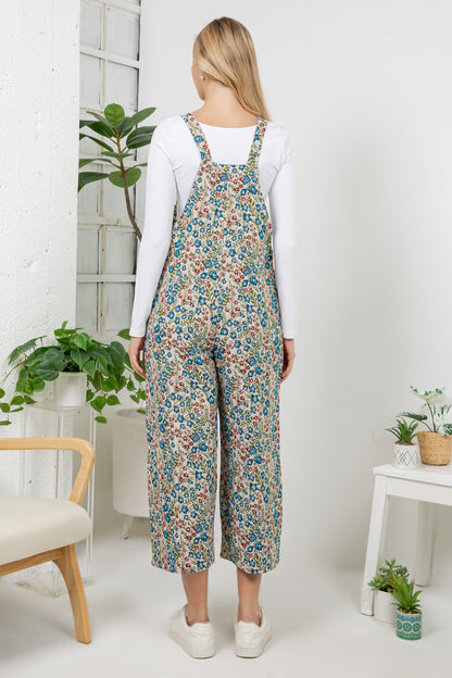 Vintage Floral Wide Leg Overall