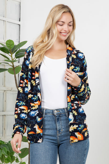 Woodland Animals Zipper Hoodie