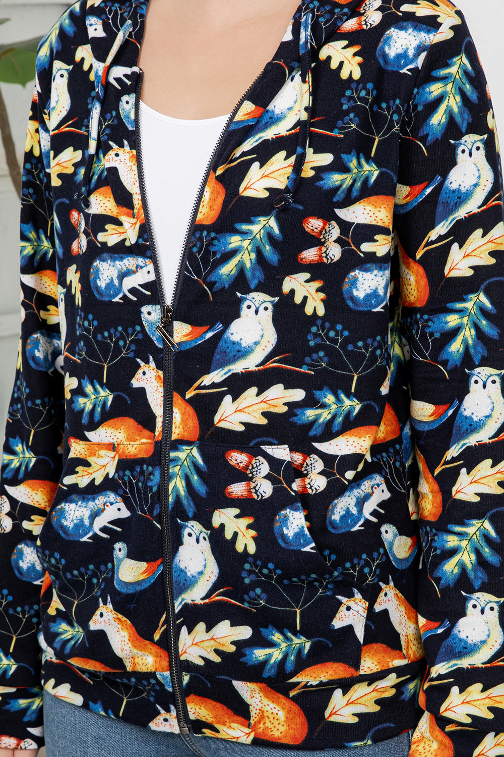 Woodland Animals Zipper Hoodie