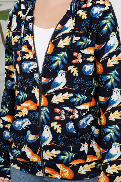 Woodland Animals Zipper Hoodie