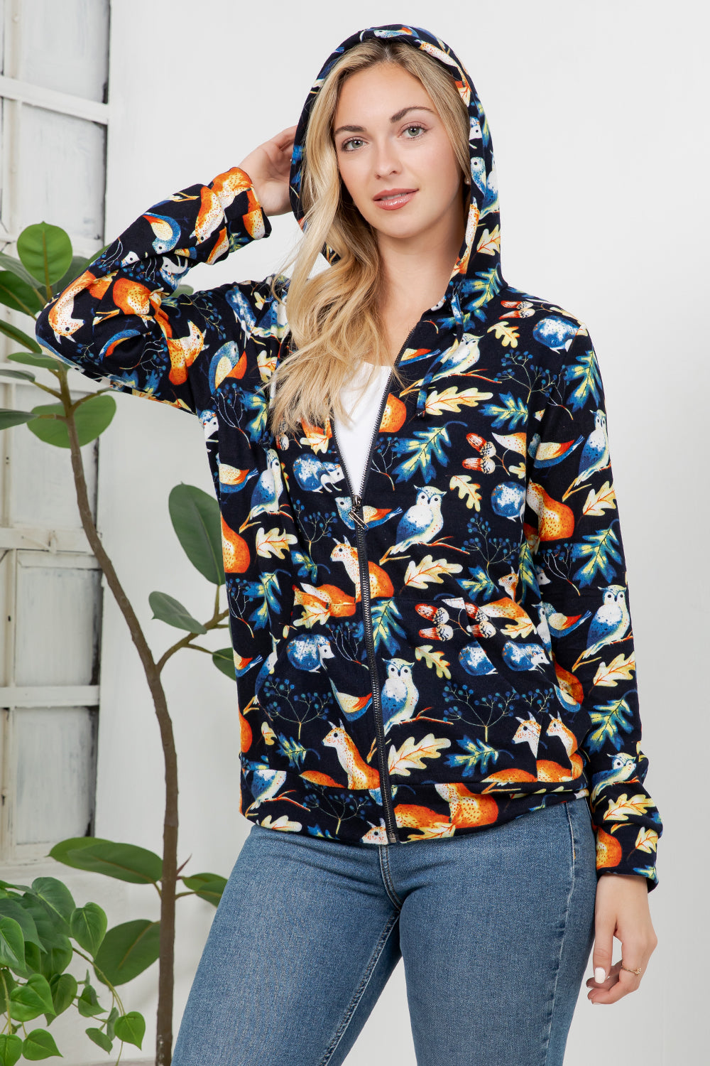 Woodland Animals Zipper Hoodie