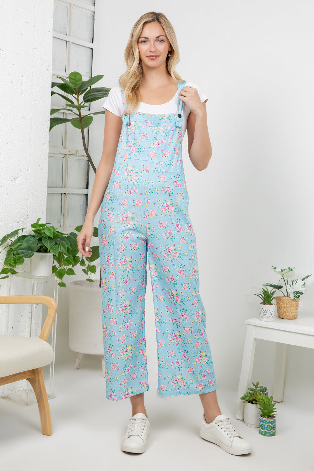 Retro Floral Wide Leg Overall