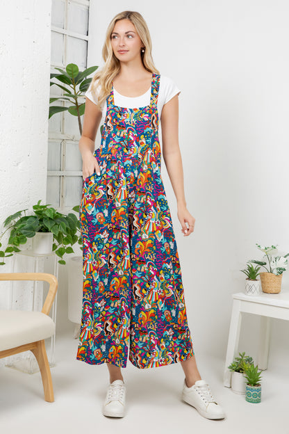 Retro Peace Print Overall