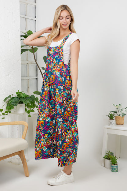 Retro Peace Print Overall