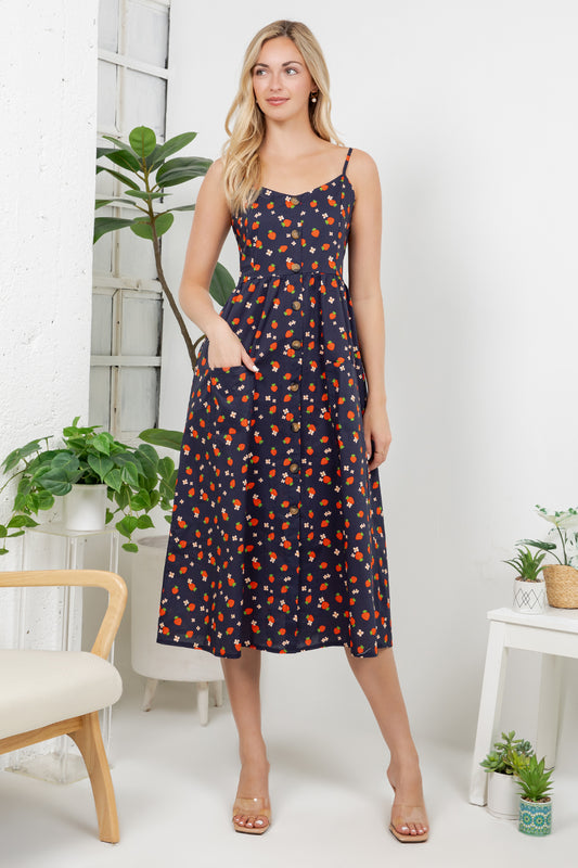 Strawberry Print Cami Dress