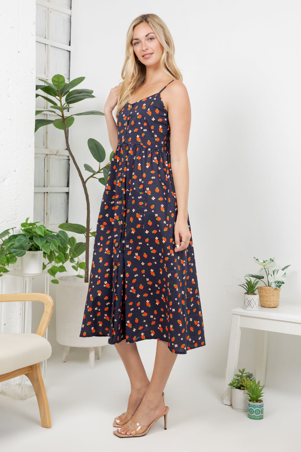Strawberry Print Cami Dress
