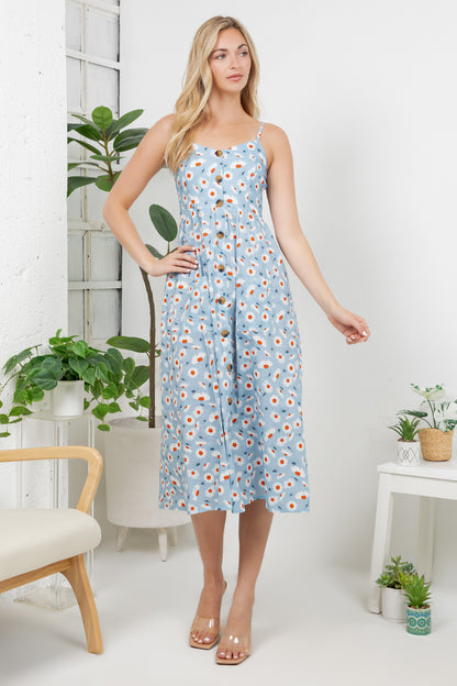 Daisy Flower Print Cami Dress