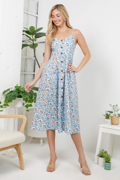 Daisy Flower Print Cami Dress