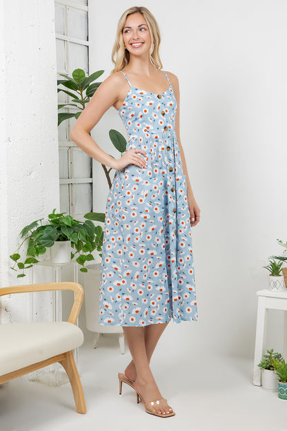 Daisy Flower Print Cami Dress