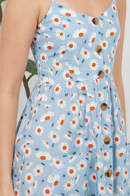 Daisy Flower Print Cami Dress