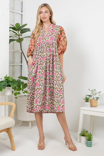 Hand Block Print Boho Dress
