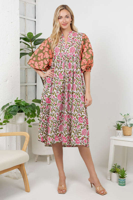 Hand Block Print Boho Dress