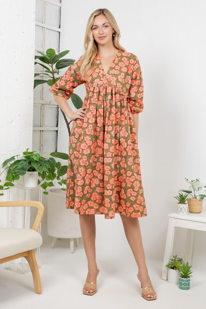 Hand Block Print Cotton Dress