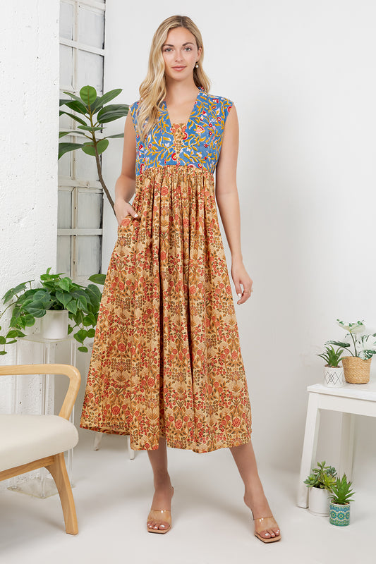 Hand Block Print Cotton Dress