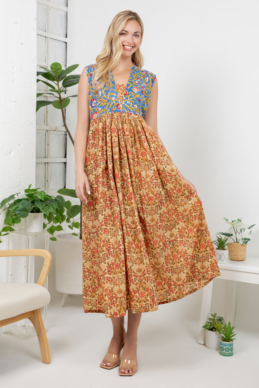 Hand Block Print Cotton Dress