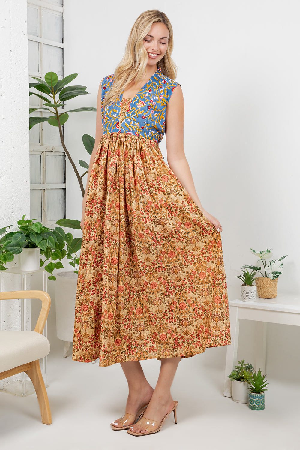 Hand Block Print Cotton Dress