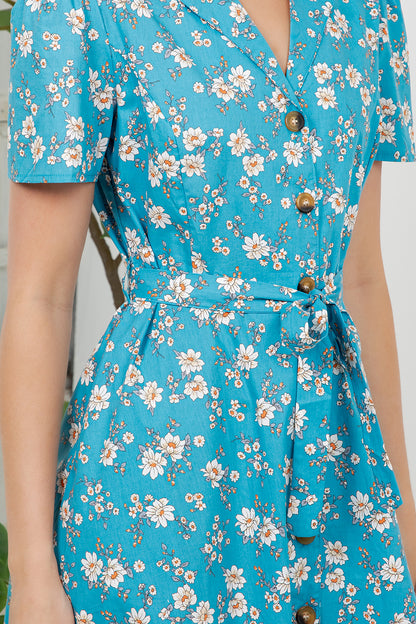 Daisy Garden Retro Style Shirt Dress