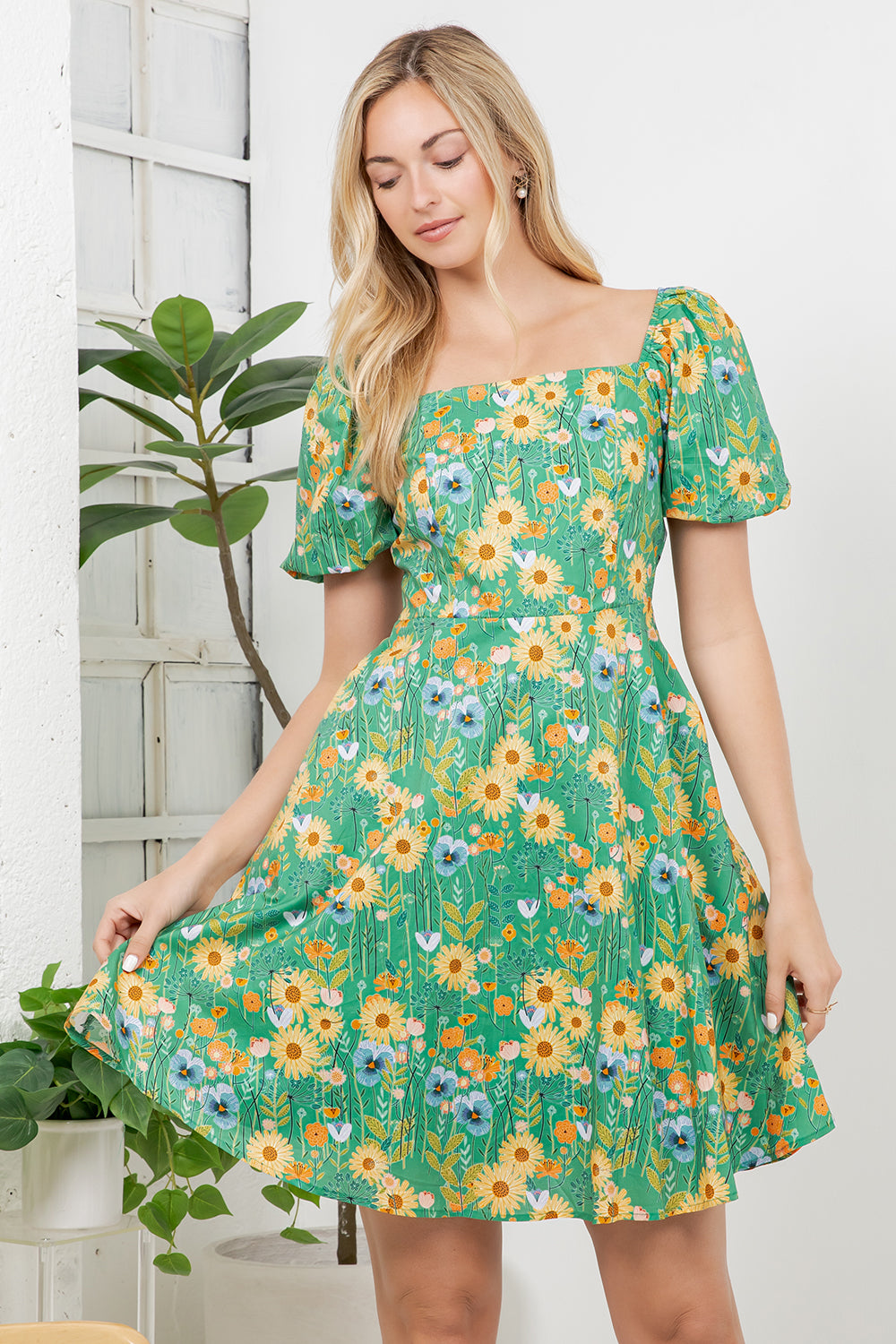 Sunflower Print Dress