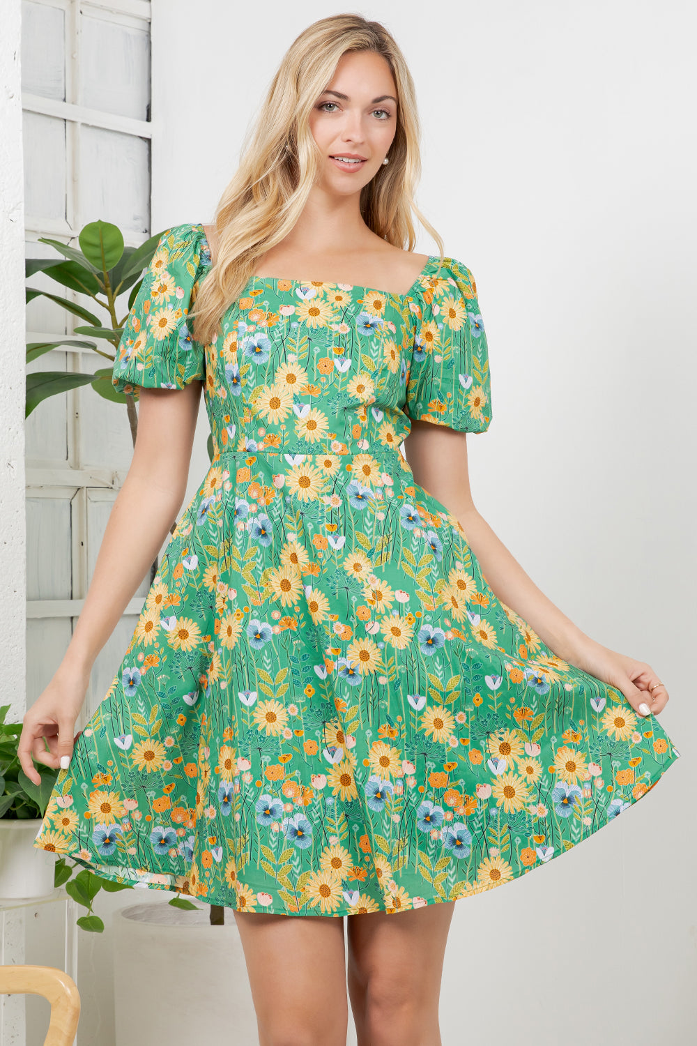 Sunflower Print Dress