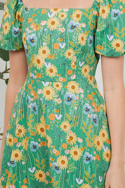 Sunflower Print Dress