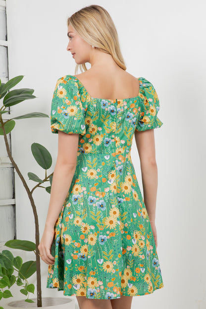 Sunflower Print Dress