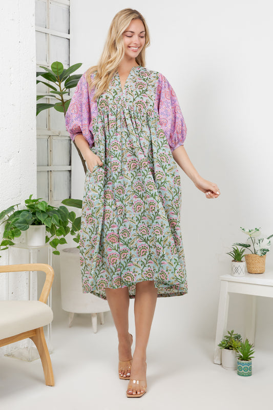 Hand Block Print Cotton Dress