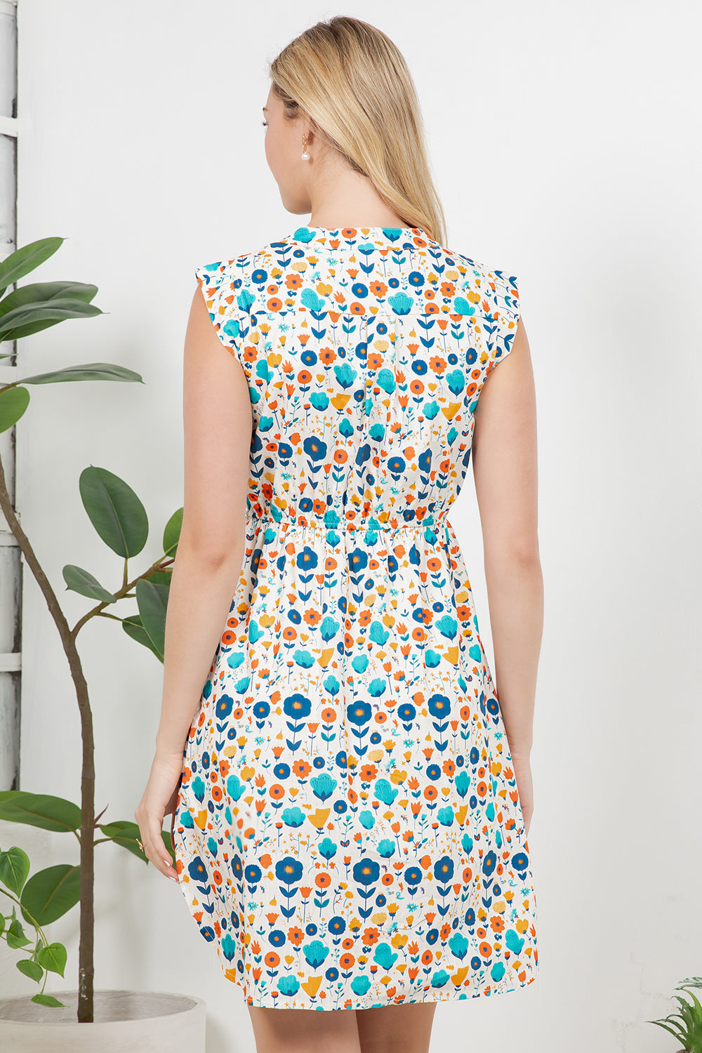 Colorful Floral Print Dress