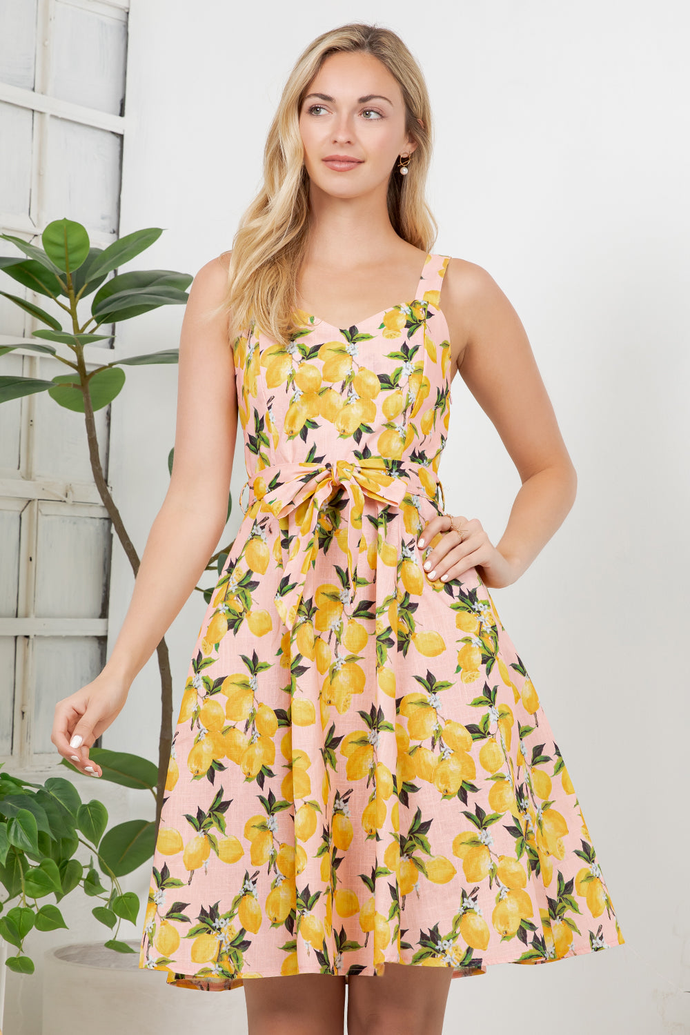 Lemon Print Retro Style Dress