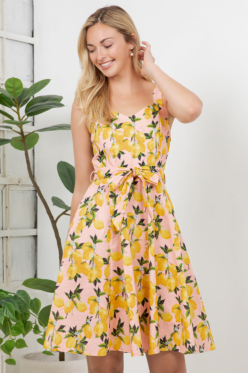 Lemon Print Retro Style Dress