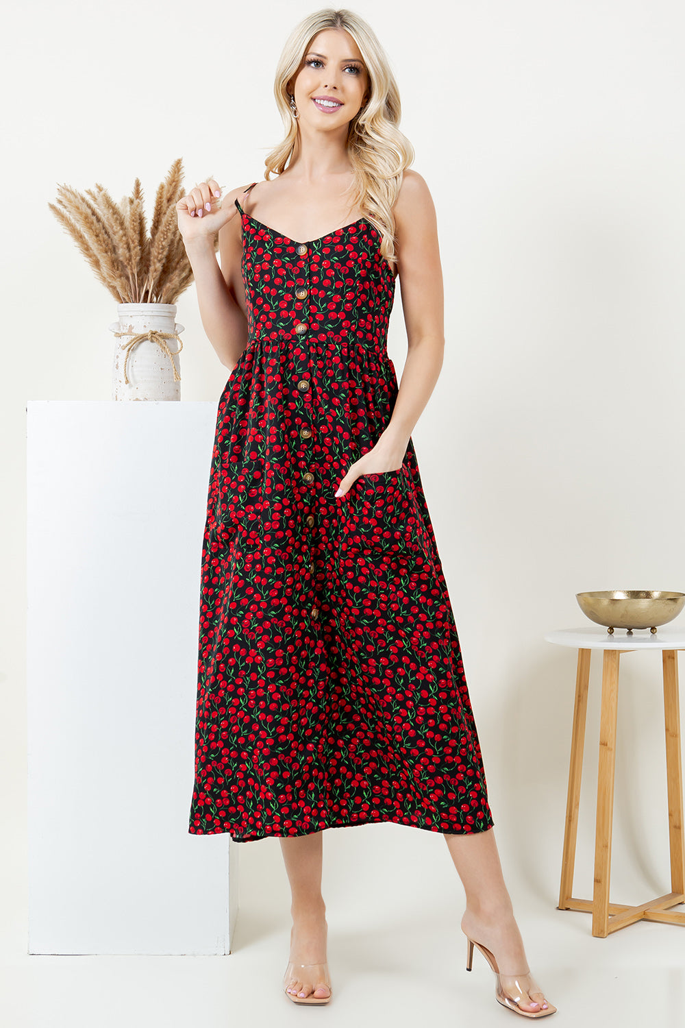 Cherry Cami Retro Dress