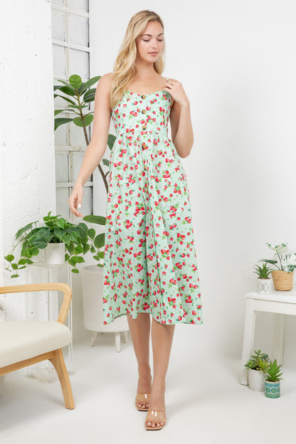 Strawberry Print Cami Dress