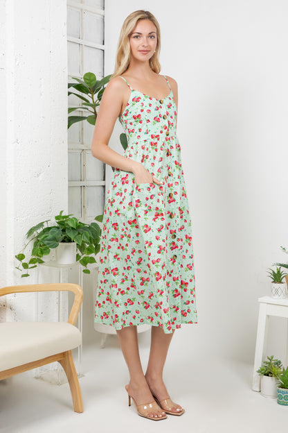 Strawberry Print Cami Dress
