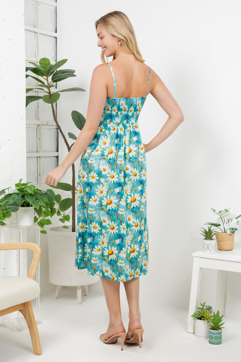 Daisy Print Cotton Cami Dress