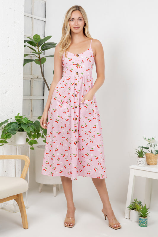 Cherry Print Cami Dress