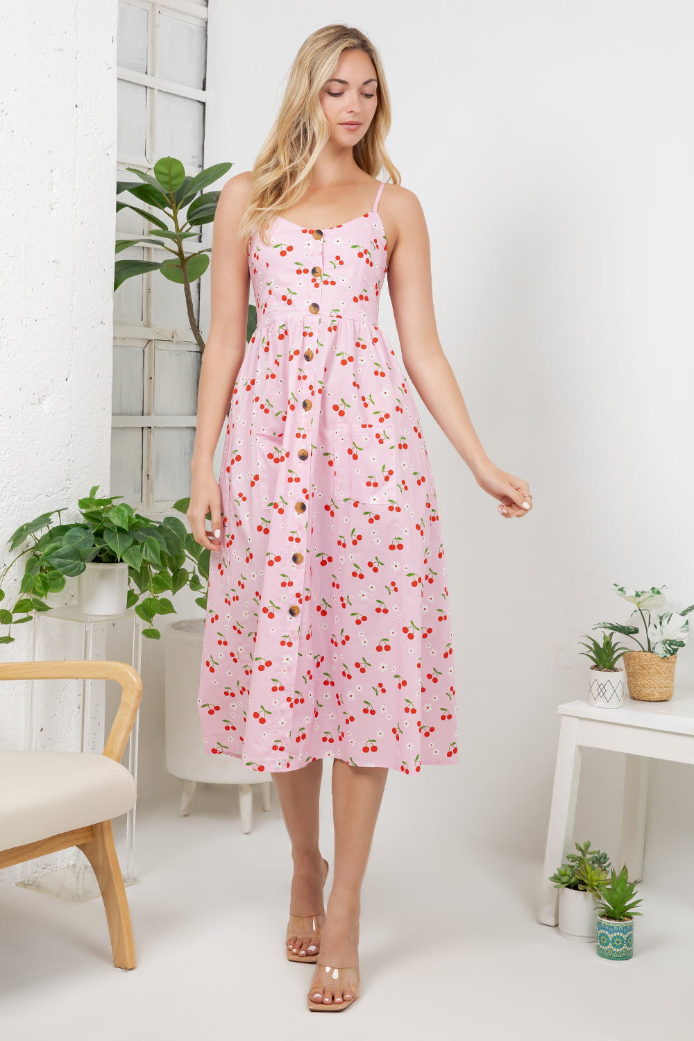 Cherry Print Cami Dress