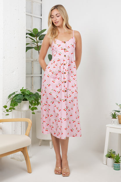 Cherry Print Cami Dress